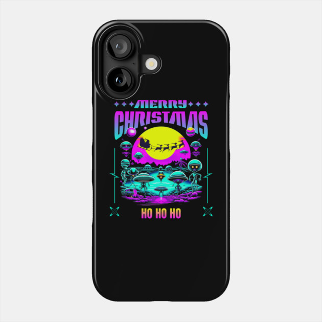 Sci-fi Christmas Aliens Phone Case by HolidayBug