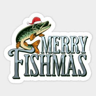 Funny Merry Fishmas Santa Fish Sticker