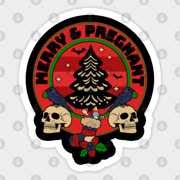Goth Merry & Pregnant Christmas Sticker by HolidayBug