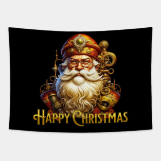 Steampunk Christmas Santa Tapestry