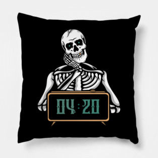 420 and Skull, Marijuana Skull Pillow