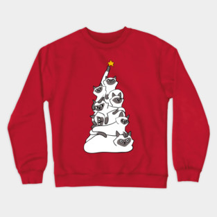 Christmas Tree Siamese Cat Crewneck Sweatshirt