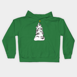 Christmas Tree Siamese Cat Kids Hoodie