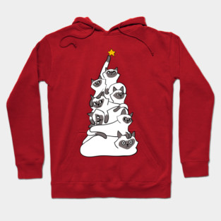 Christmas Tree Siamese Cat Hoodie