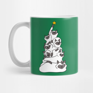 Christmas Tree Siamese Cat Mug