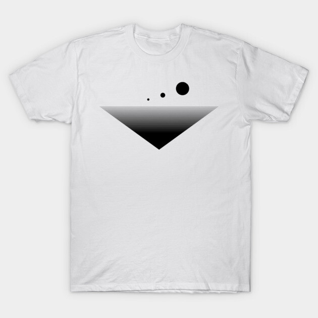 Three Moons geometric minimalist abstract line art T-Shirt by Liam Warr