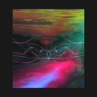 Alien Sci-Fi Sunrise - Digital Art T-Shirt