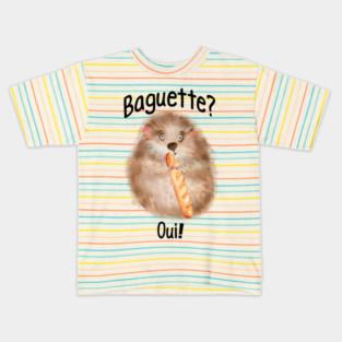 Fluffy Hamster with a Baguette design Kids T-Shirt