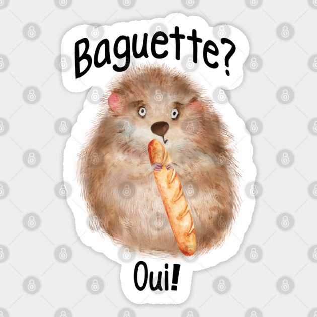 Fluffy Hamster with a Baguette design Sticker by Luxinda