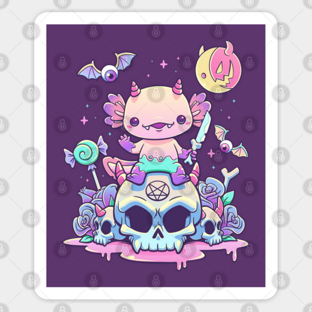 Gothic Axolotl Sticker by GoshWow®