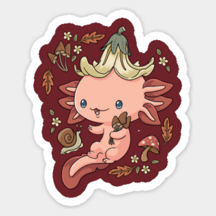 Cottagecore Axolotl Sticker