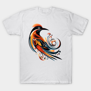 Abstract Tribal-Inspired Bird T-Shirt