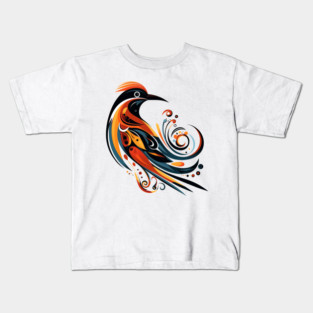 Abstract Tribal-Inspired Bird Kids T-Shirt