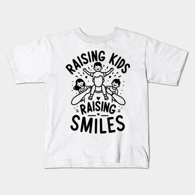 Raising Kids Raising Smiles Kids T-Shirt by Frank Ring