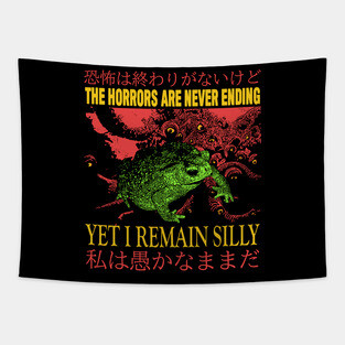 The horrors are Never Ending Frog Tapestry