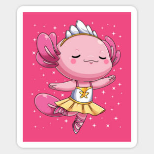"Balletlotl: Axolotl Ballerina Magnet
