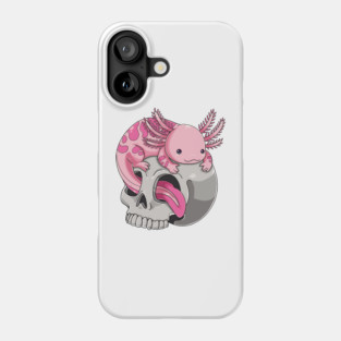Axolotl on the Skull Throne: Reign of Cuteness Phone Case