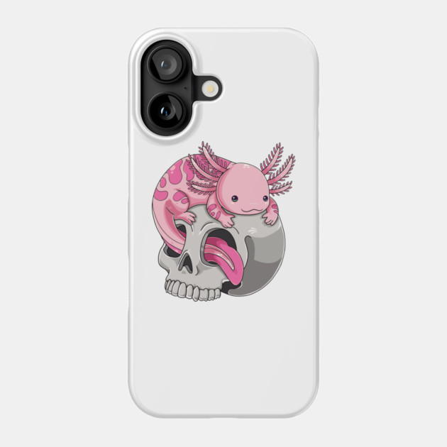 Axolotl on the Skull Throne: Reign of Cuteness Phone Case by GoshWow®