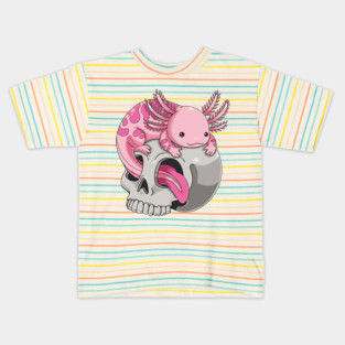 Axolotl on the Skull Throne: Reign of Cuteness Kids T-Shirt