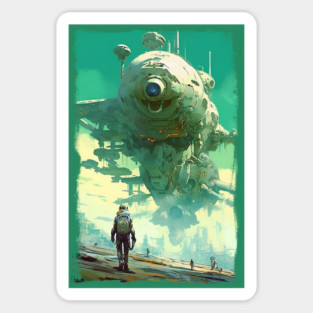 Scifi Spaceship Sticker