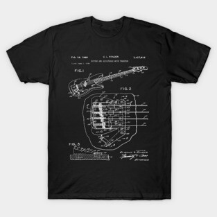 Bass Guitar Player Gift - Patent Blueprint 1969 T-Shirt