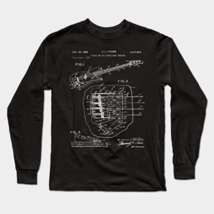 Bass Guitar Player Gift - Patent Blueprint 1969 Long Sleeve T-Shirt