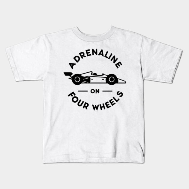 Adrenaline on Four Wheels Kids T-Shirt by Frank Ring