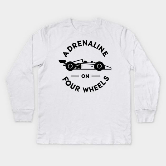 Adrenaline on Four Wheels Kids Long Sleeve T-Shirt by Frank Ring