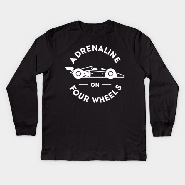 Adrenaline on Four Wheels Kids Long Sleeve T-Shirt by Frank Ring
