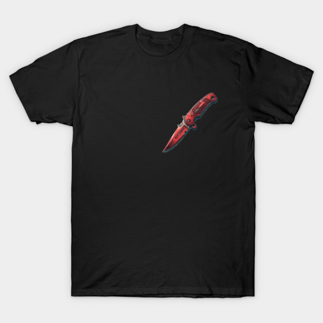 Red knife Professional Backstaber T-Shirt by TomFrontierArt