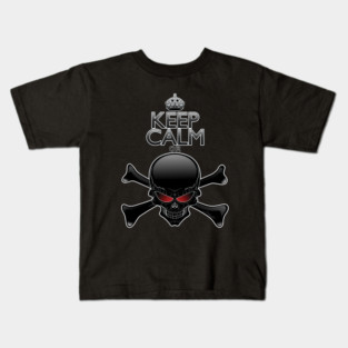 Keep Calm or Die! Black Skull Kids T-Shirt