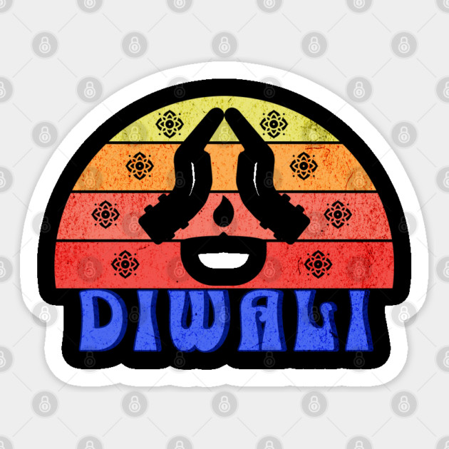 Retro Sunset Diwali Sticker by HolidayBug