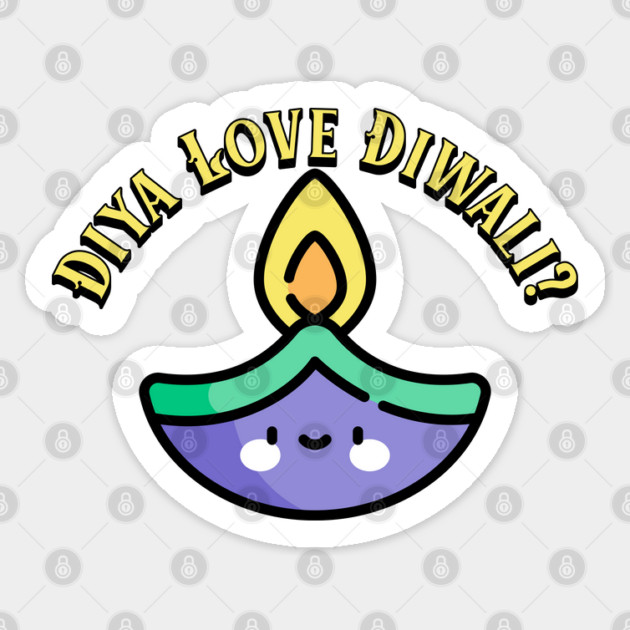 Diya Love Diwali pun Sticker by HolidayBug