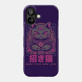 Awesome Maneki-Neko Japanese Lucky Cat // Make Your Own Luck // Retro Lucky Cat Phone Case
