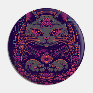 Awesome Maneki-Neko Japanese Lucky Cat // Make Your Own Luck // Retro Lucky Cat Pin