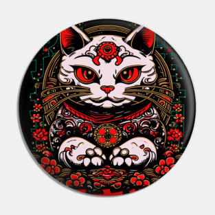 Awesome Maneki-Neko Japanese Lucky Cat // Make Your Own Luck // Retro Lucky Cat C Pin