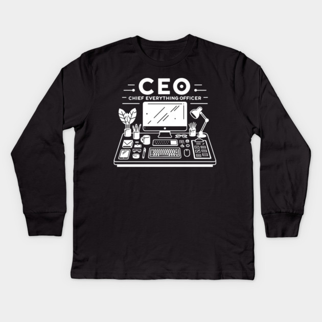 CEO Chief Everything Officer Kids Long Sleeve T-Shirt by Frank Ring