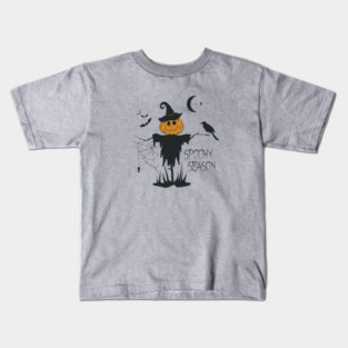 Halloween Pumpkin Headed Scarecrow Kids T-Shirt