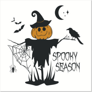 Halloween Pumpkin Headed Scarecrow Posters and Art