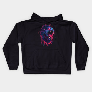 Synthwave Lion Kids Hoodie