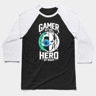 Gamer by Day Hero by Night Baseball T-Shirt