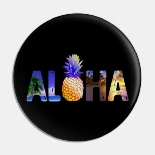 Tropical Luau Costume Party Tee Pineapple hibiscus flowers T-Shirt Pin