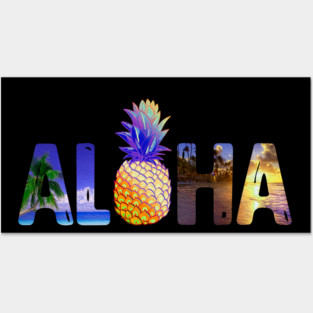 Tropical Luau Costume Party Tee Pineapple hibiscus flowers T-Shirt Posters and Art