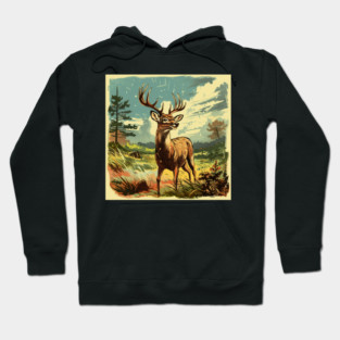 Deer Hunting Cartoon Vintage Fun Hunting Hoodie