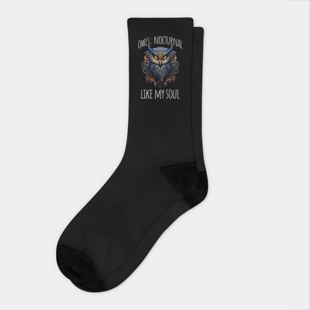 Owls: Nocturnal Like My Soul Socks by Luxinda