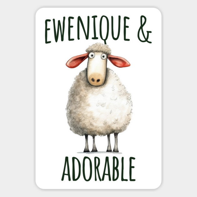 Ewe-nique and Adorable sweet lamb design Magnet by Luxinda