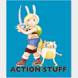 Action Stuff!! Fionna and Cake / Adventure Time fan art Posters and Art