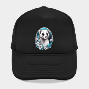Ferret In Cottage Core and Filigree Style Art Hat