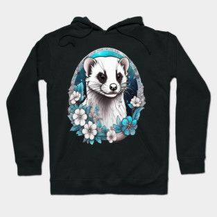 Ferret In Cottage Core and Filigree Style Art Hoodie