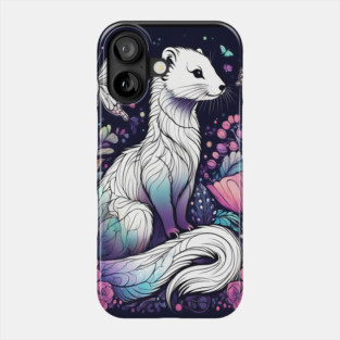 Ferret In Cottage Core and Filigree Style Art Phone Case